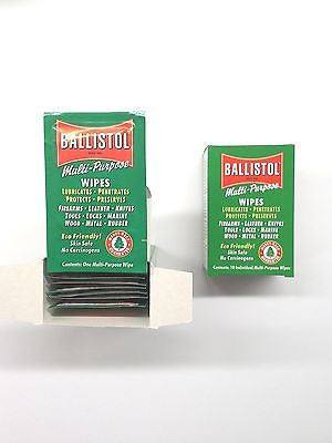 Ballistol Two Boxes of 10 Multi Purpose Gun Cleaning Wipes - Preserving Oil