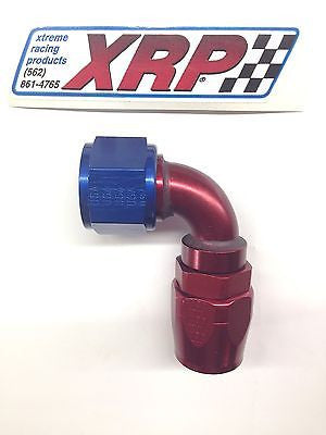 XRP 209012 Double Swivel Aluminum Hose End -12/12AN 90° Fuel/Water/Oil fitting