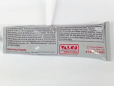 Valco Cincinnati All-in-One Silicone-CLEAR-Lot of 12 -3oz tubes- Gasket Sealant