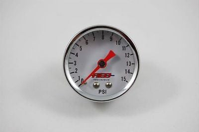 AED 6100 Analog Fuel Pressure gauge-1.5" White Face-1/8"NPT Screw-in - 0-15 PSI