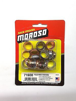 MOROSO 71900-Spark Plug Indexing Washers-30pc-tapered seat-.010/.021/.032"-14mm