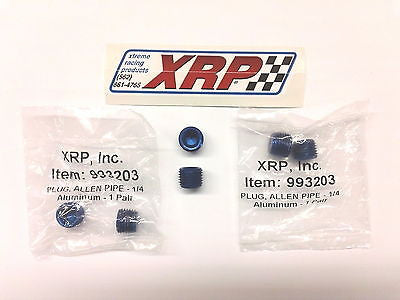 XRP 993203 1/4" NPT Blue allen head socket pipe plug-Anodized Aluminum-QTY 6