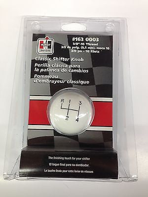 HURST 1630003 -Classic 4-speed White Engraved Shifter Knob 3/8 HURST 1630003 -Classic 4-speed White Engraved Shifter Knob 3/8