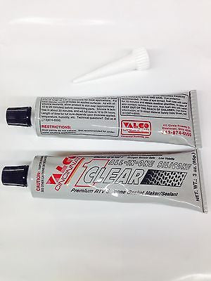 Valco Cincinnati All-in-One Silicone-CLEAR-Lot of 12 -3oz tubes- Gasket Sealant