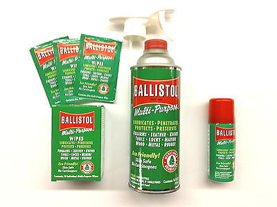 Ballistol Multi Purpose Oil-Lubricant Gun Cleaner Kit-16oz,1.5oz & wipes-120076