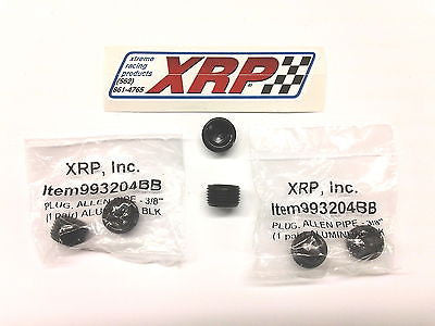 XRP 993204BB 3/8" NPT BLACK allen head socket pipe plug-Anodized Aluminum-QTY 6