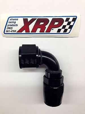 XRP 209012BB Double Swivel Black Aluminum Hose End -12/12AN 90° Fuel/Water/Oil