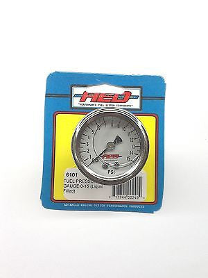 AED 6101 Analog Liquid Filled Fuel Pressure gauge-1.5"-1/8"NPT Screw-in-0-15 PSI