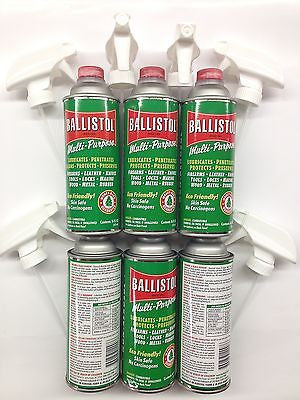 Ballistol Multi Purpose Lubricant Gun Cleaner-SIX-16oz cans w/ Spray Triggers