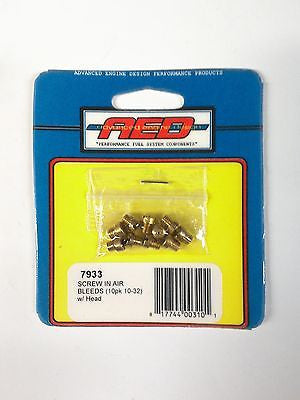 AED 7933 Screw in Air Bleeds 10-32 thread-Brass Blanks-Set of 10