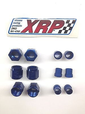 XRP 981806 & 981906 (LOT OF 6)-3/8" brakeline -6AN Tube Nut w/ sleeves-Nitrous