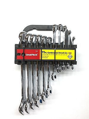 GreatNeck 51004 11 piece SAE Combination Wrench Set-Forged Steel-Chrome Plated