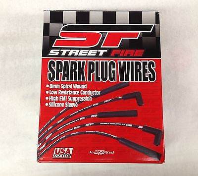 MSD 5544 Spark Plug Wires-Street Fire HEI 90°/Straight plug wires