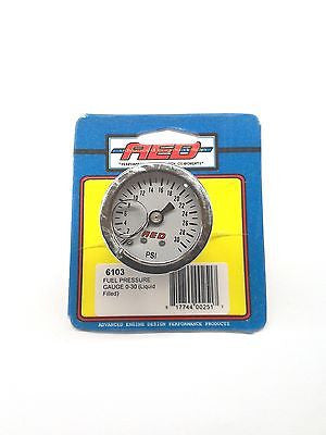AED 6103 Analog Liquid Filled Fuel Pressure gauge-1.5"-1/8"NPT Screw-in-0-30 PSI