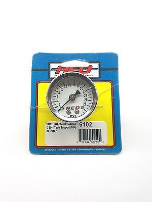 AED 6102 Analog White Face Fuel Pressure gauge-1.5"-1/8"NPT Screw-in-0-30 PSI