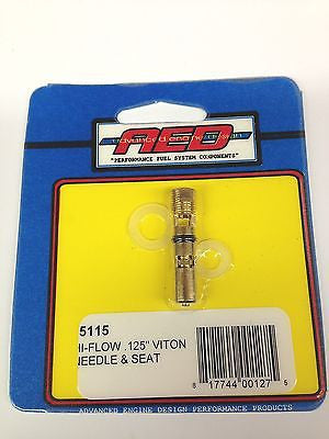 AED 5115 Hi Flow Viton Needle and Seat assembly -Holley Carburetor .125"