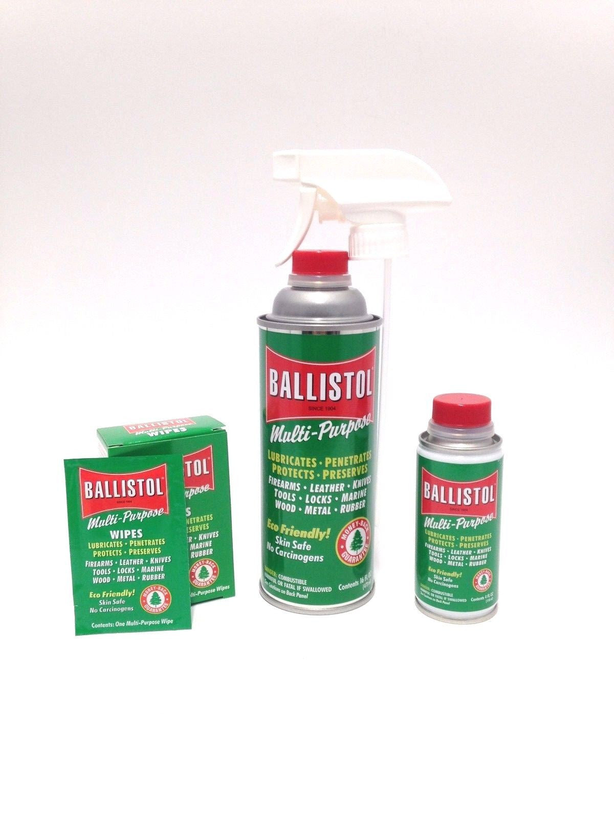Ballistol Multi Purpose Oil-Lubricant Gun Cleaner- 16oz & 4oz & Box of 10 wipes