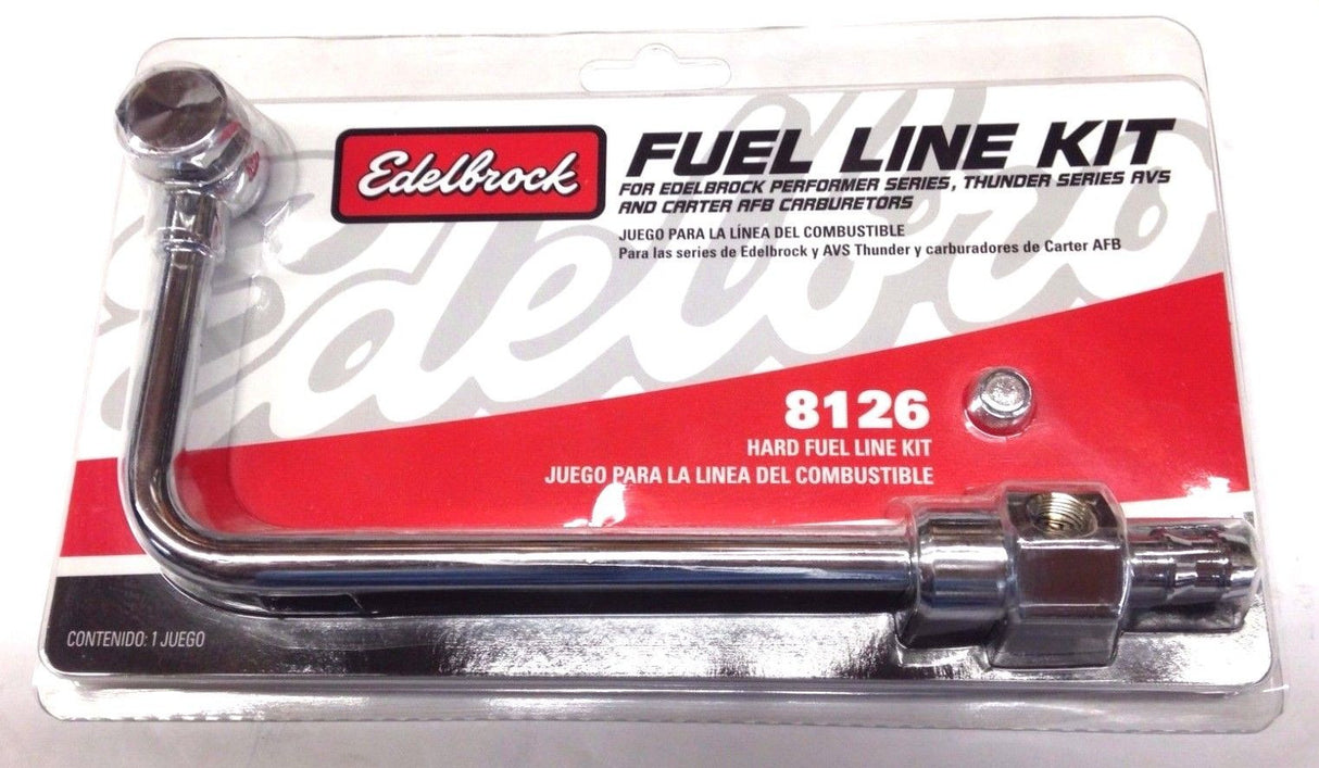 Edelbrock 8126 Carburetor Single Feed Fuel Line Kits, 3/8 in. Hose Barb Inlet