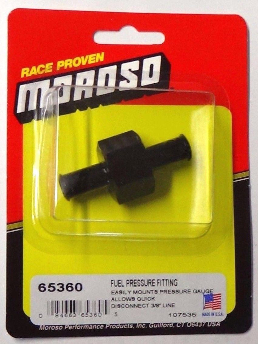 Moroso 65360 1/8'' NPT Fuel Pressure Gauge Fitting 3/8" Line Hose Fitting