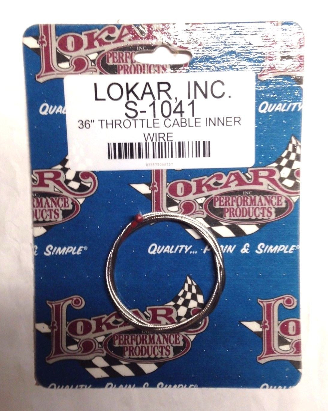 Lokar S-1041 36" Throttle Cable Inner Wire, Braided stainless wire