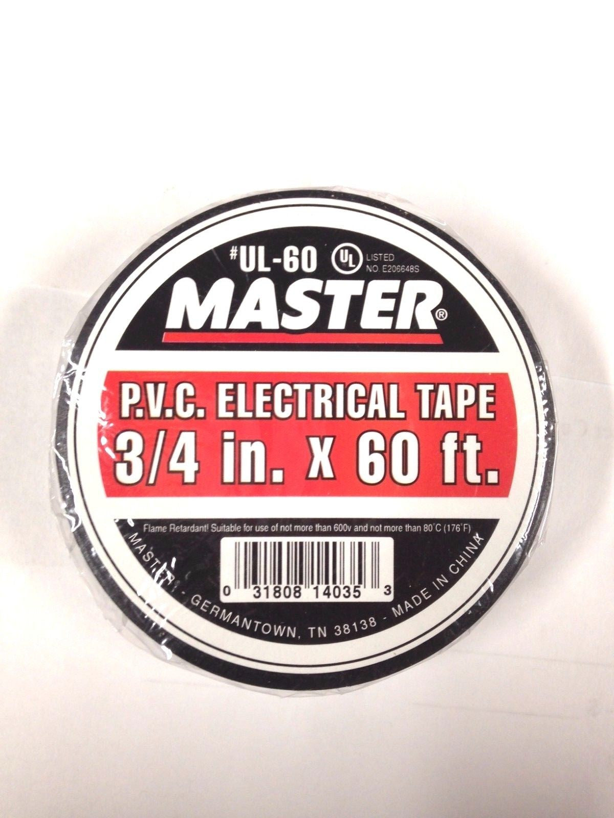 Master UL-60 P.V.C. Electrical Tape, 3/4 in. x 60ft. 10/pkg