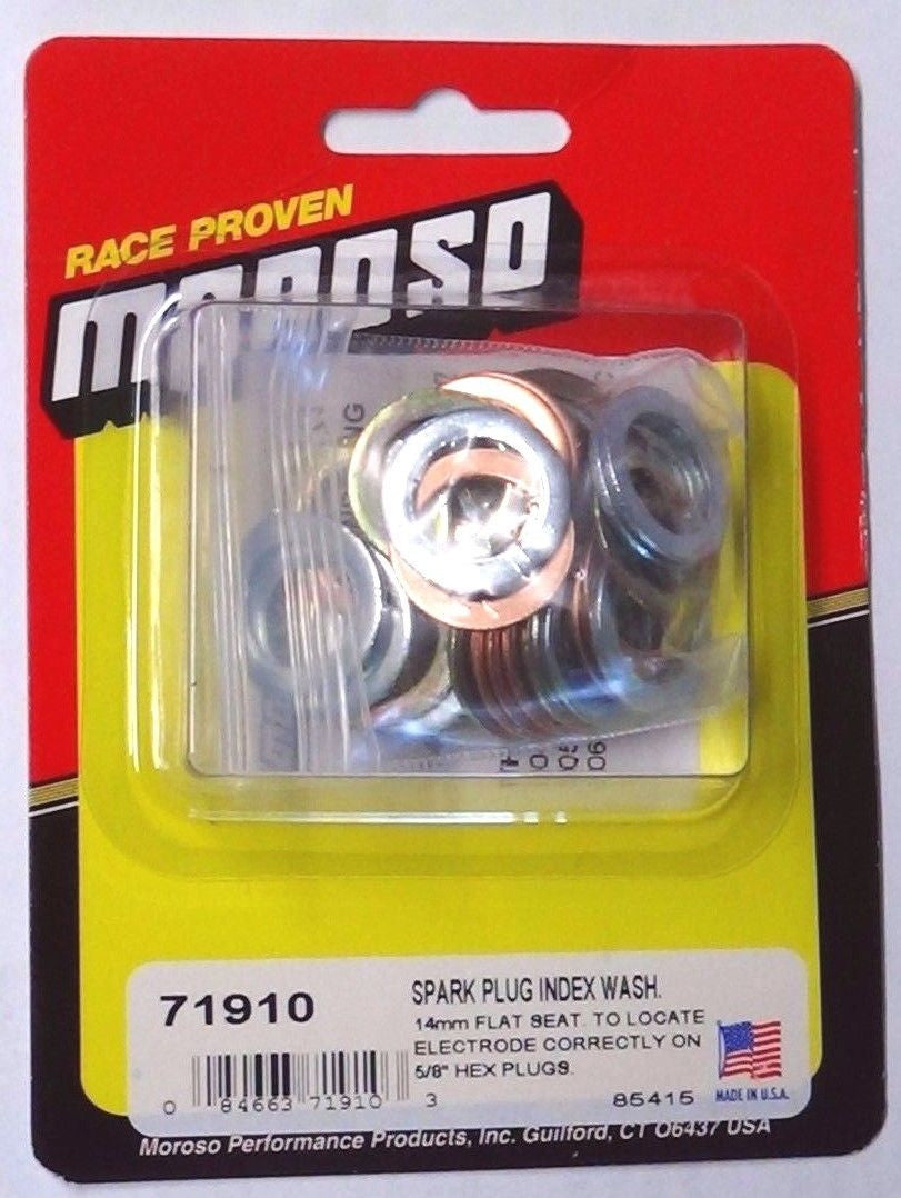 Moroso 71910 Spark Plug Indexing Washers Flat Seat Washers .040", .050", .064"