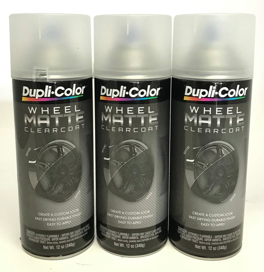 Duplicolor HWP106 - 3 Pack Wheel Coating Spray Paint Matte Clear - 12 oz