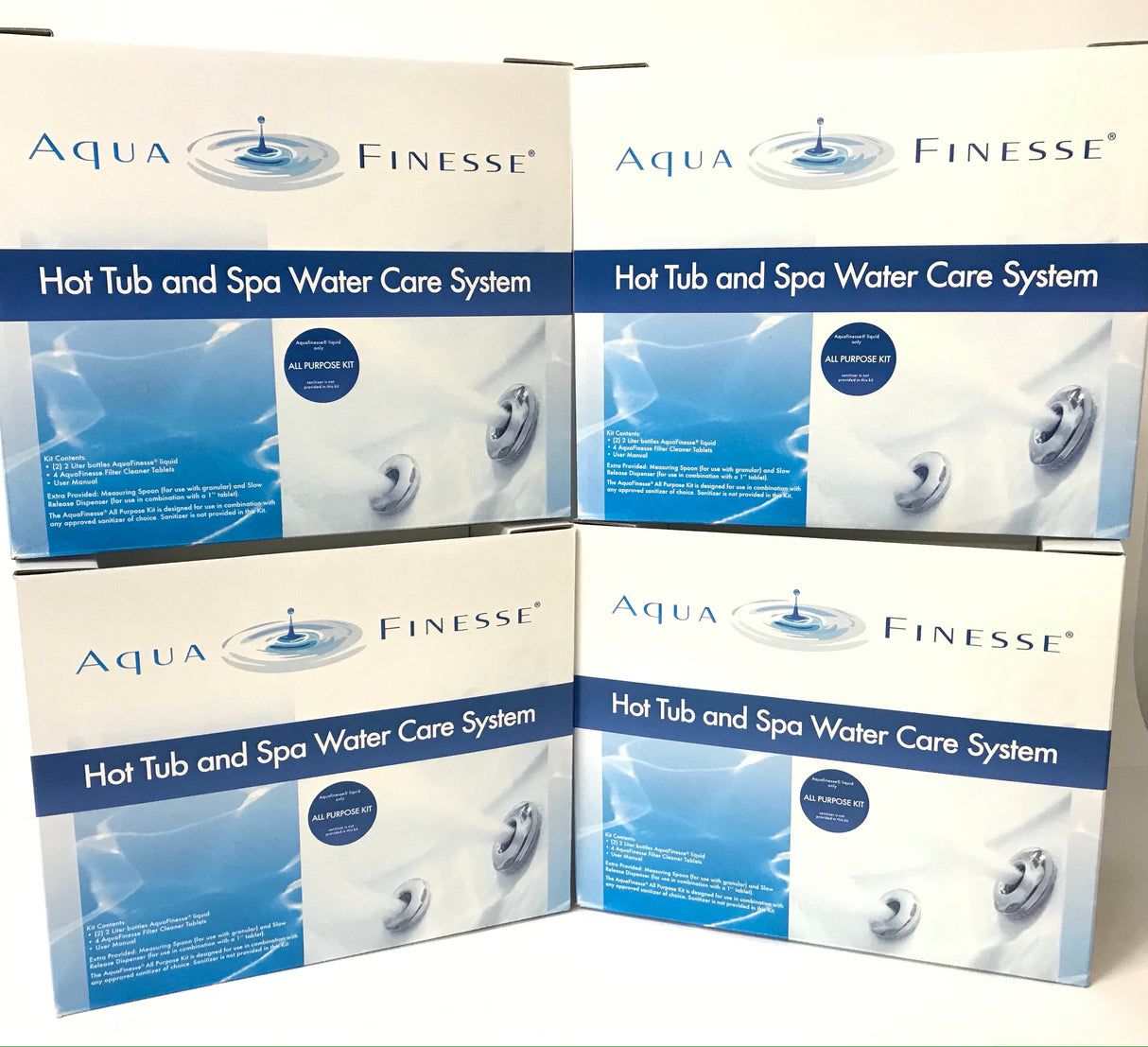 AquaFinesse All-Purpose Hot Tub and Spa Water Care System Kit - 3-5 Month Supply - 4 PACK
