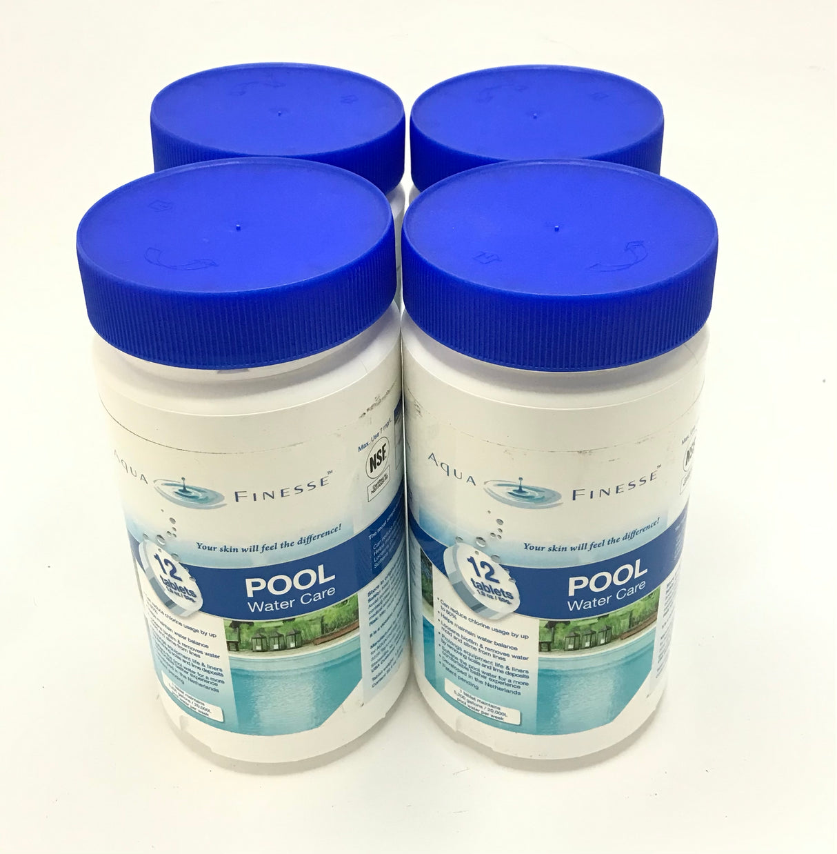 AquaFinesse Pool Water Care Tablets - Loosens Biofilm - Reduce Chlorine Usage - 48 count