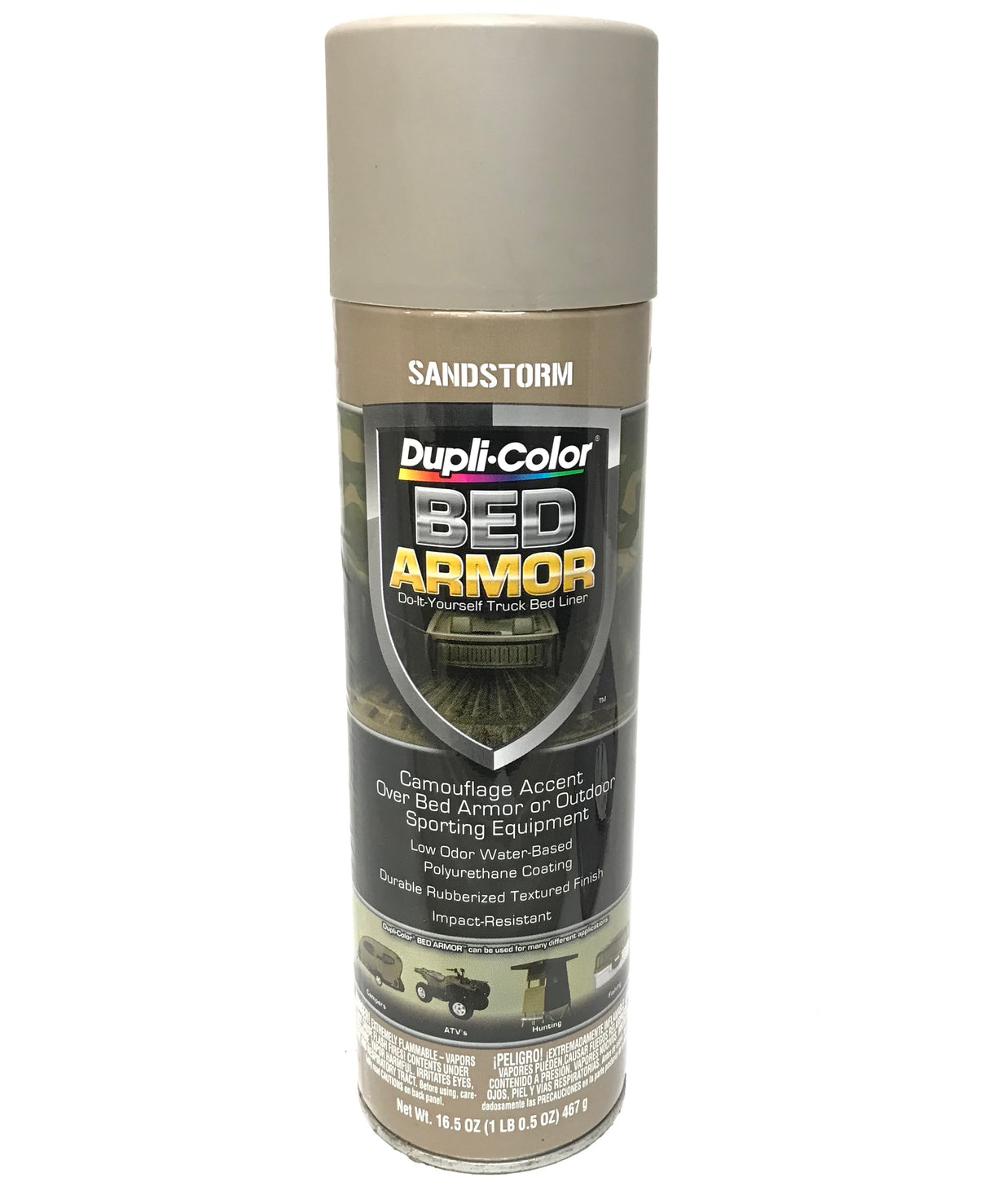 Duplicolor BAA2030 Sandstorm Camouflage Bed Armor - Rubberized Textured Finish - Low Odor - Water Based - Durable - 16.5 oz