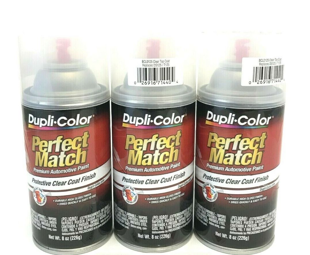 Duplicolor BCL0125-3 PACK Perfect Match Protective CLEAR Top Coat Finish - 8 oz