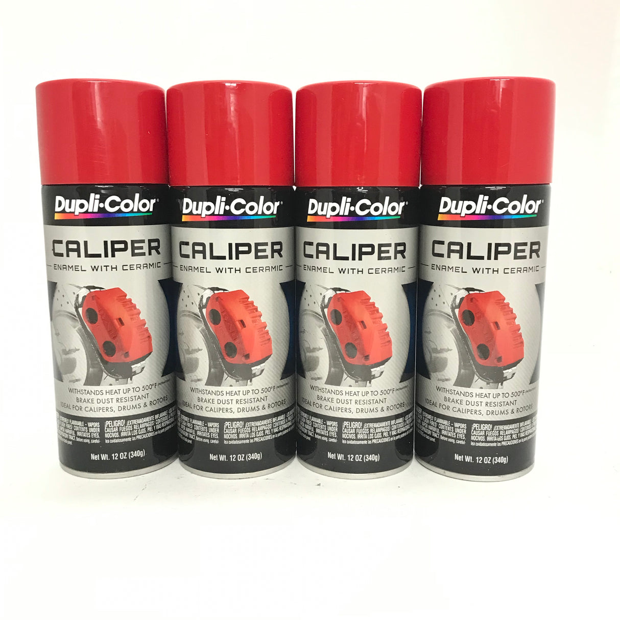 Duplicolor BCP100 - 4 Pack Caliper Spray Paint Red with Ceramic - 12 oz