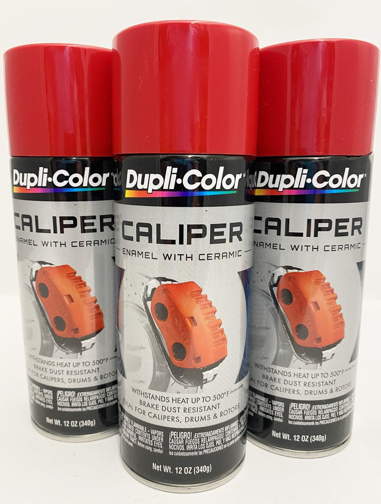 Duplicolor BCP100 - 3 Pack Caliper Spray Paint Red with Ceramic - 12 oz
