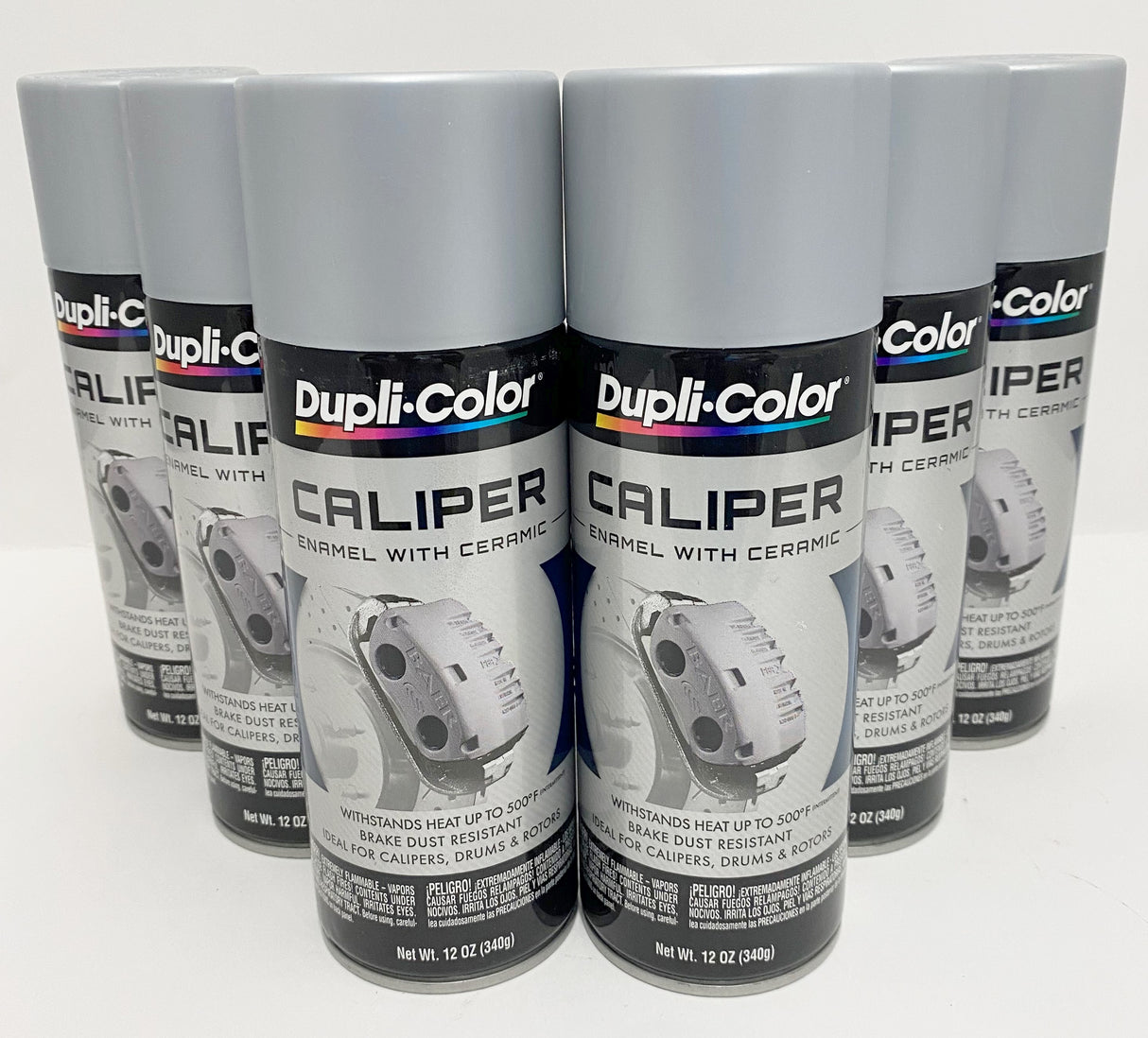 Duplicolor BCP103 - 6 Pack Caliper Spray Paint Silver with Ceramic - 12 oz