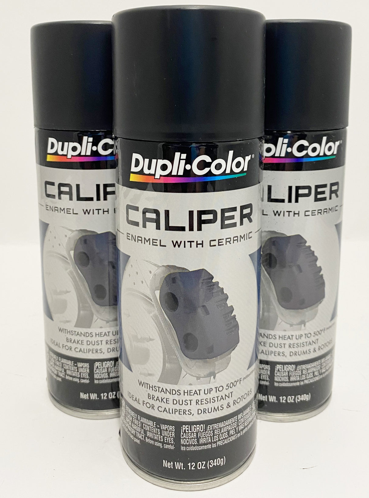 Duplicolor BCP105 - 3 Pack Caliper Spray Paint Matte Black with Ceramic - 12 oz