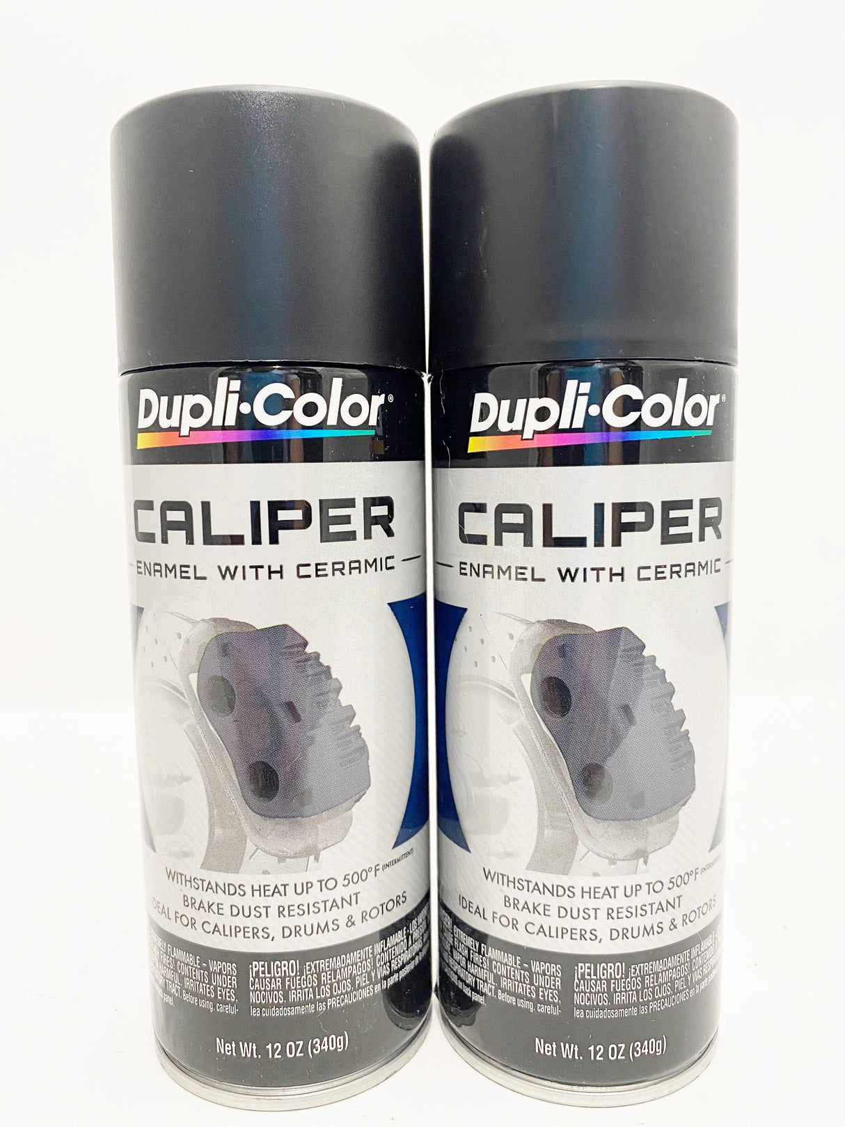 Duplicolor BCP105 - 2 Pack Caliper Spray Paint Matte Black with Ceramic - 12 oz