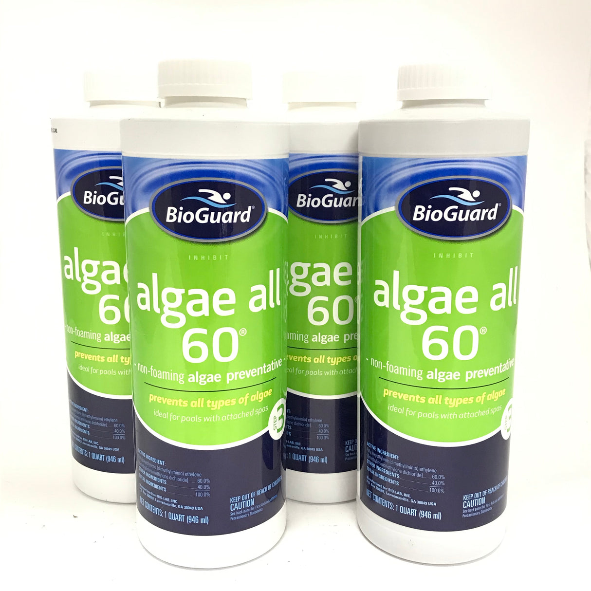 BioGuard-23060 Algae All 60-4 PACK - Non-Foaming Algae Preventative - Step 3 - 4 quarts