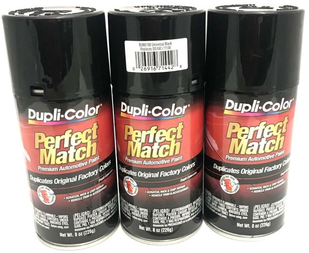 Duplicolor BUN0100-3 PACK Perfect Match Universal Black Paint - 8 oz A ...