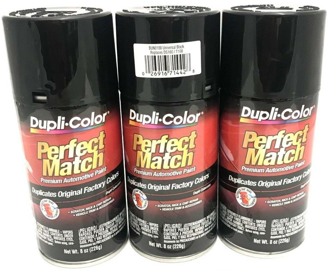 Duplicolor BUN0100-3 PACK Perfect Match Universal Black Paint - 8 oz Aerosol can