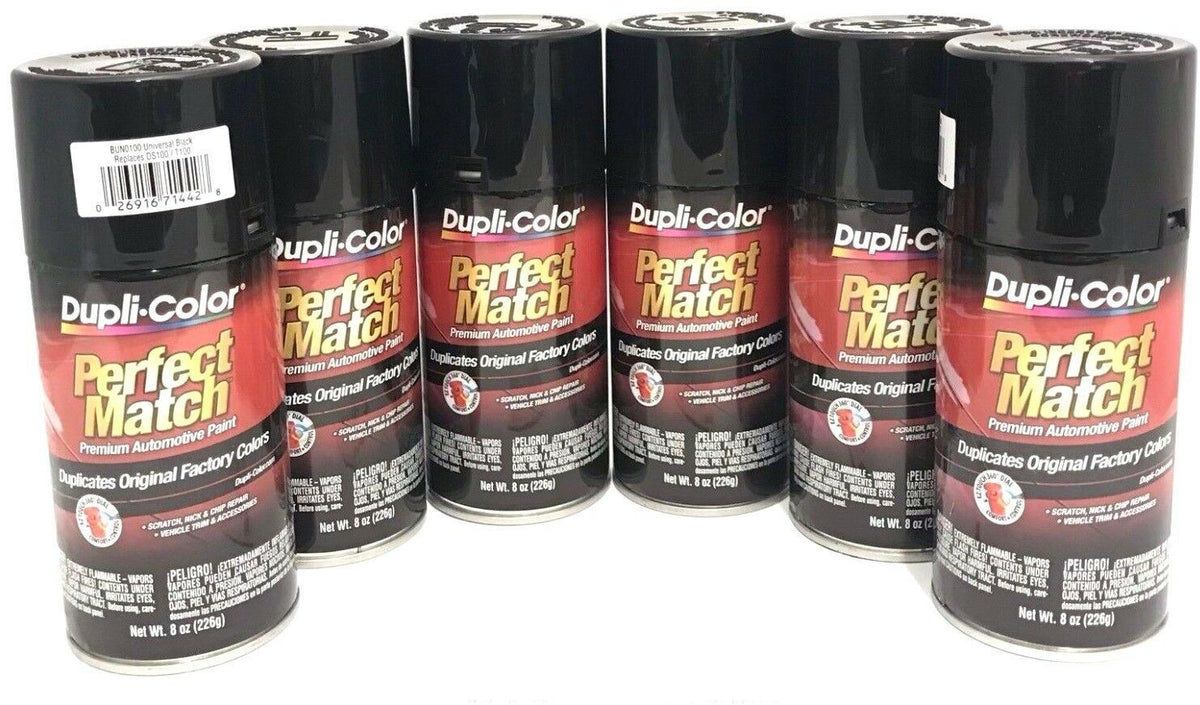 Duplicolor BUN0100-6 PACK Perfect Match Universal Black Paint - 8 oz A ...