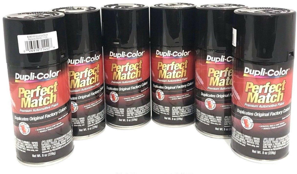 Duplicolor BUN0100-6 PACK Perfect Match Universal Black Paint - 8 oz Aerosol can