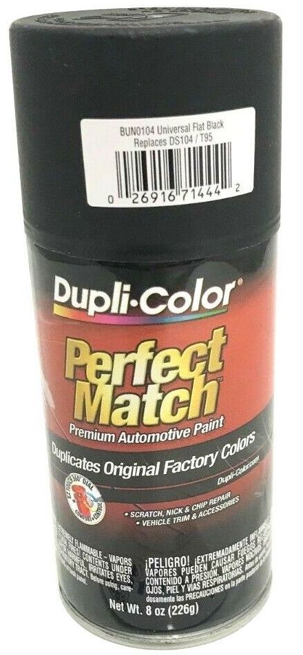 Duplicolor BUN0104 Perfect Match Universal Flat Black Paint - 8 oz Aerosol can