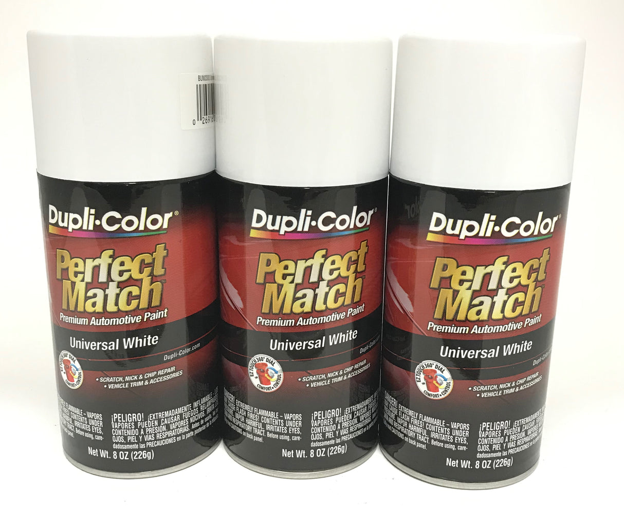 Duplicolor BUN0300-3 PACK Perfect Match Universal White Automotive Paint - 8oz