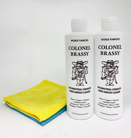 Colonel Brassy - Hard Surface Cleaner/Polish - 2 PACK 16oz + 2 microfiber cloth