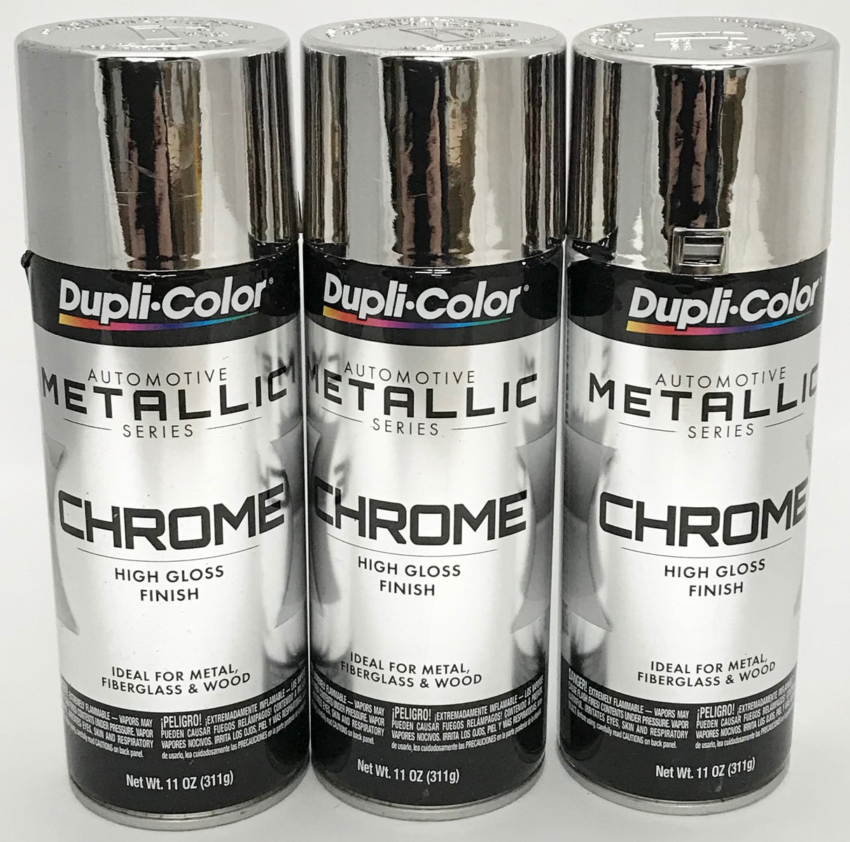 Duplicolor CS101-3 Pack Automotive Metallic Chrome Coating High Gloss Finish - 11 oz Can