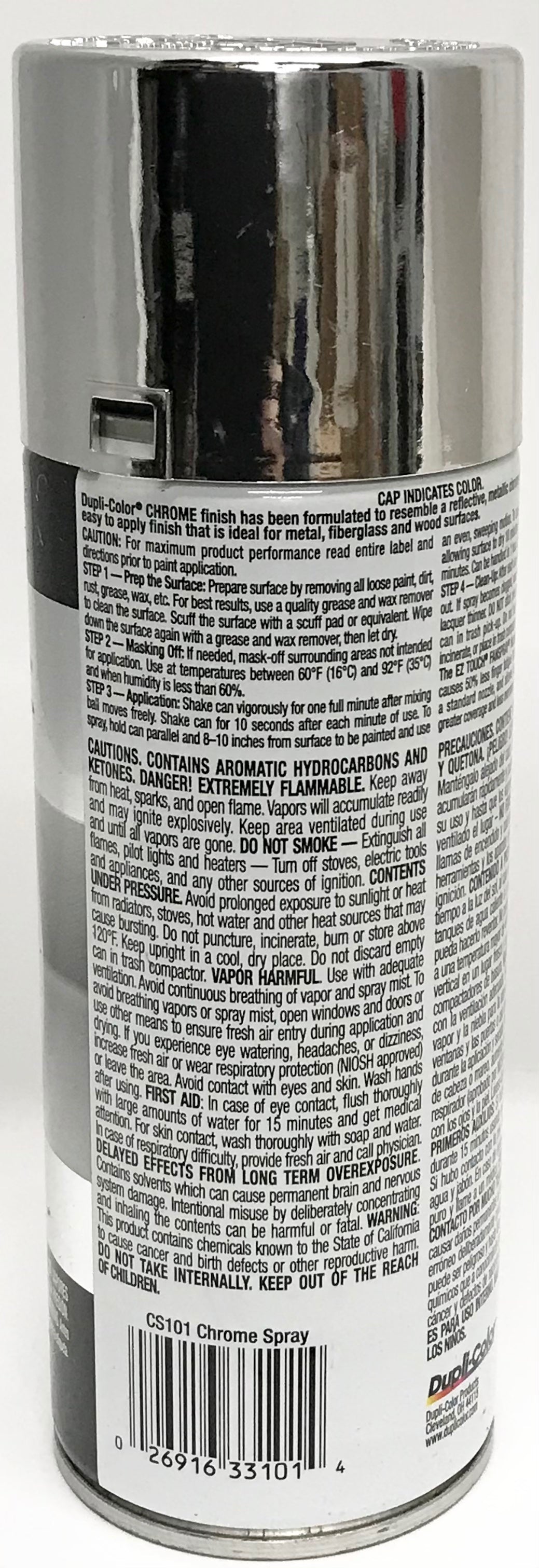 Duplicolor CS101-2 Pack Automotive Metallic Chrome Coating High Gloss Finish - 11 oz Can