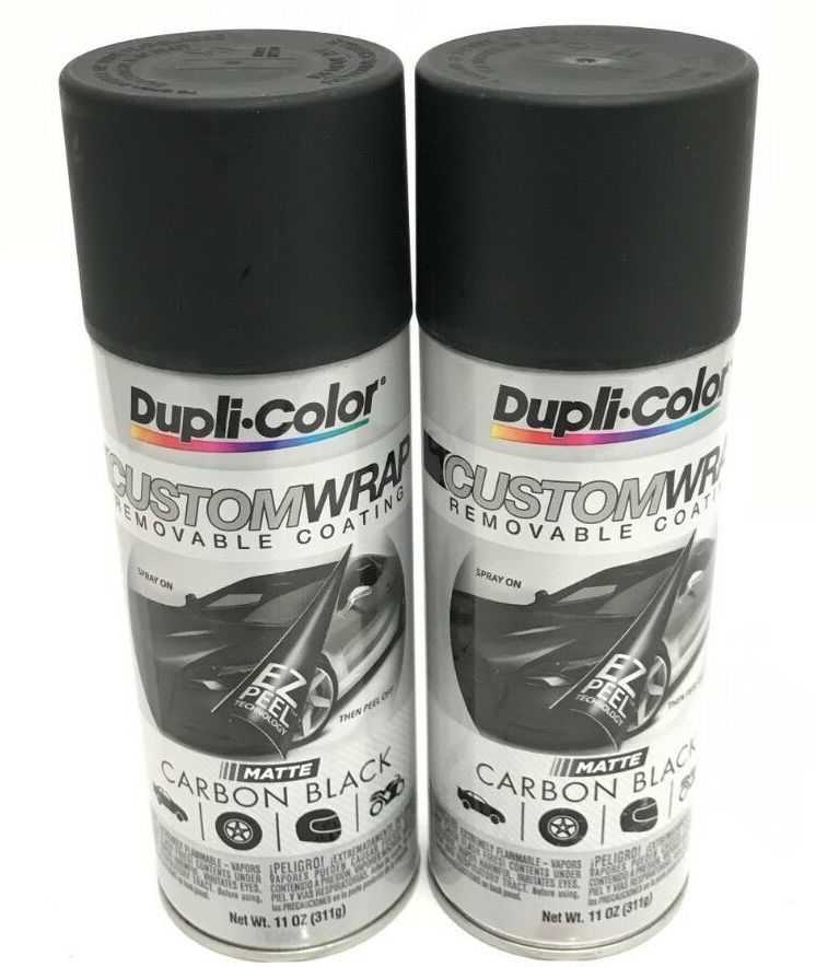 Duplicolor CWRC794 - 2 Pack Custom Wrap Removable Paint Carbon Black Matte - 11 oz