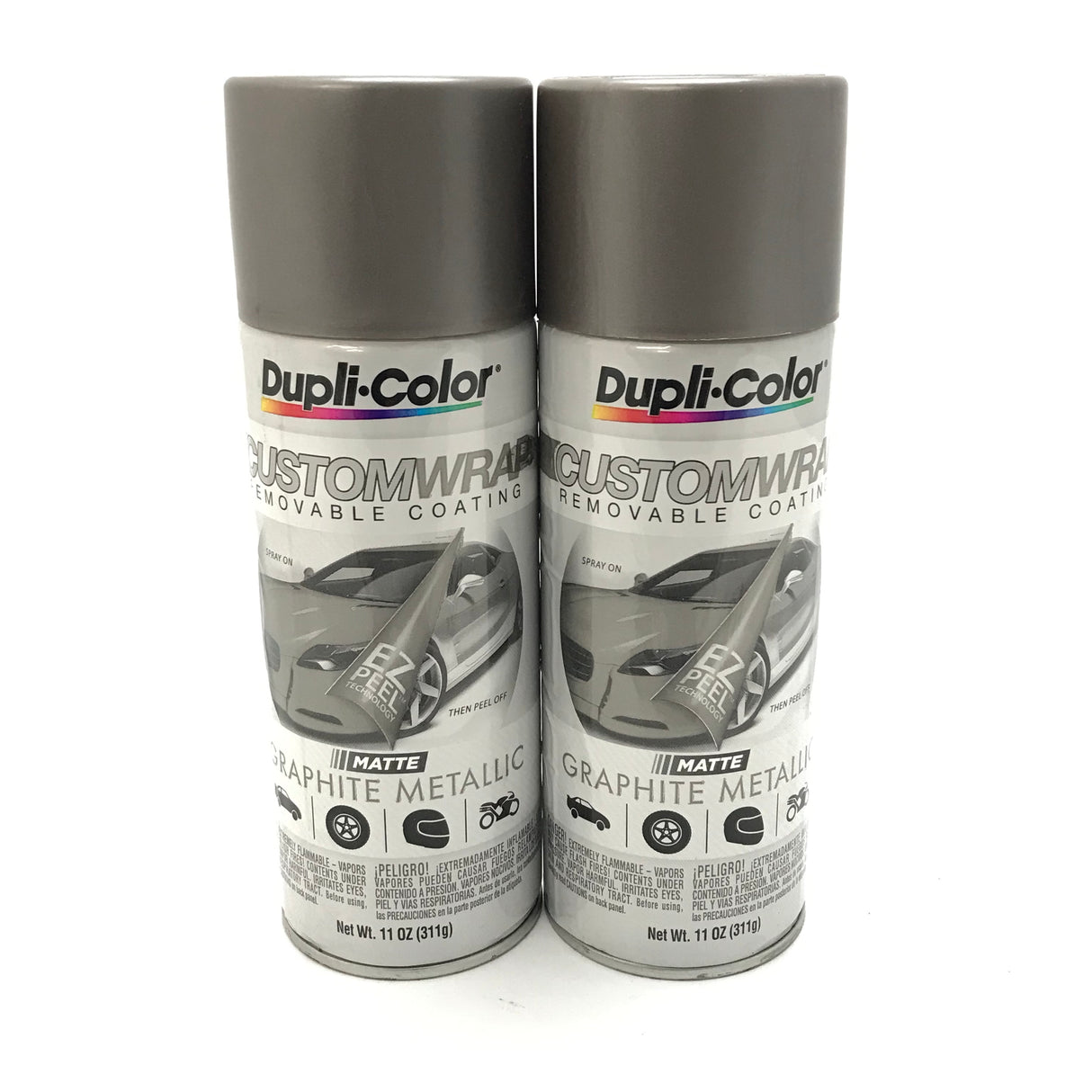 Duplicolor CWRC797 - 2 Pack Custom Wrap Removable Paint Matte Graphite - 11oz