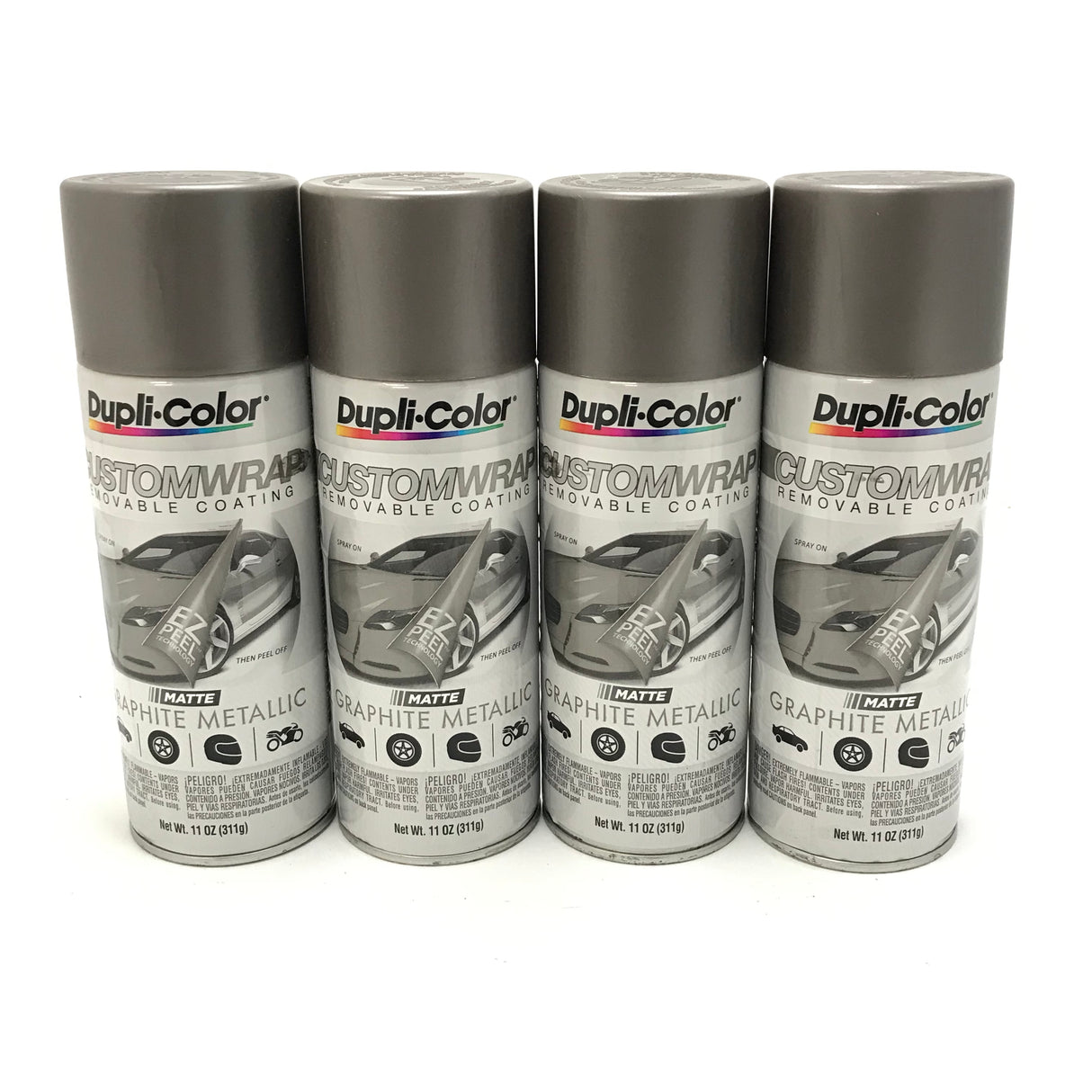 Duplicolor CWRC797 - 4 Pack Custom Wrap Removable Paint Matte Graphite - 11oz