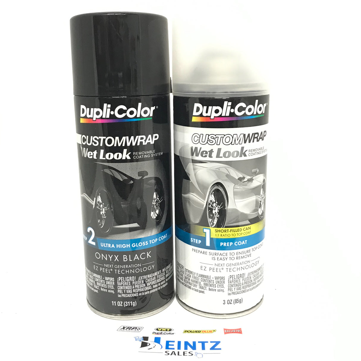 Duplicolor CWRC880 & 887 - 2 Pack Wet Look Custom Wrap Kit Onyx Black and Prep Coat - 11oz